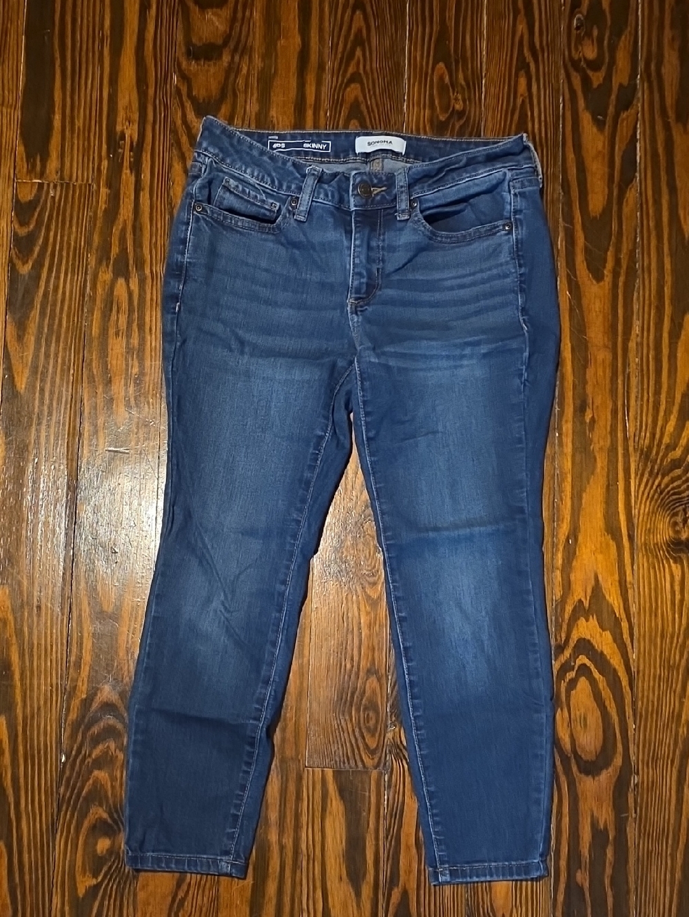 Women's Sonoma Skinny Dark Blue Stretch Jeans Size 4PS Petite